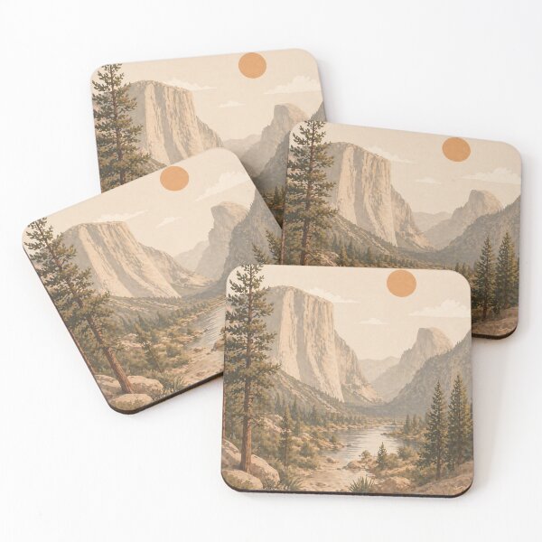 Item preview, Vintage Yosemite Valley - Modern Boho Mountain Landscape Art designed and sold by Nova Graphix.