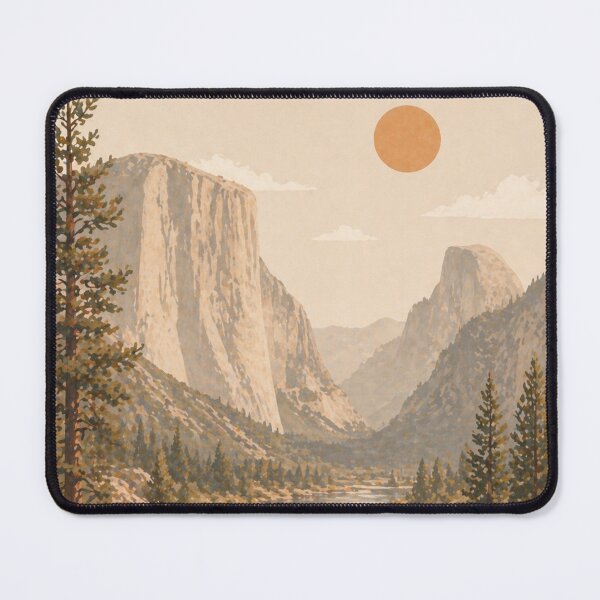 Item preview, Vintage Yosemite Valley - Modern Boho Mountain Landscape Art designed and sold by Nova Graphix.