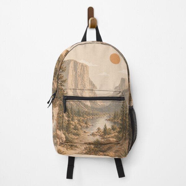 Item preview, Vintage Yosemite Valley - Modern Boho Mountain Landscape Art designed and sold by Nova Graphix.