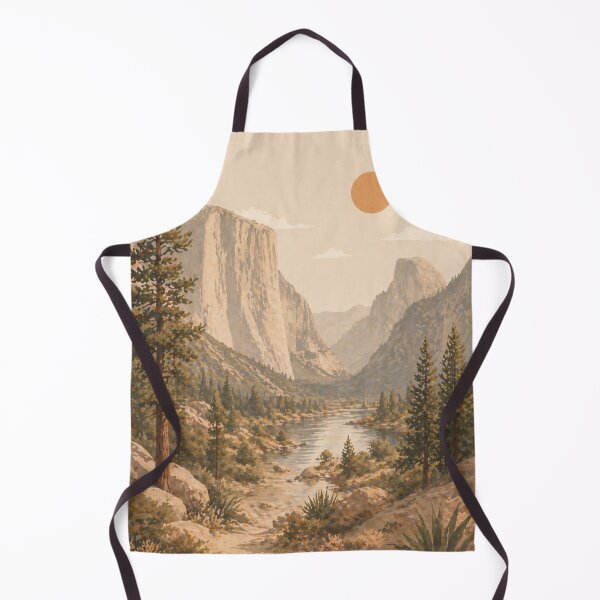 Item preview, Vintage Yosemite Valley - Modern Boho Mountain Landscape Art designed and sold by Nova Graphix.