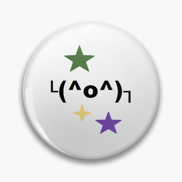 Item preview, subtle salmacian kaomoji pin designed and sold by verysaneperson.