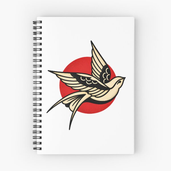 Item preview, Swallow Tattoo with Sun – Traditional Old School Flash designed and sold by Scandi-Design.