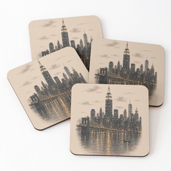 Item preview, New York City Skyline - Modern Boho Watercolor Art designed and sold by Nova Graphix.