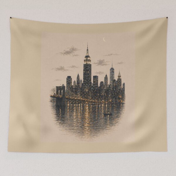 Item preview, New York City Skyline - Modern Boho Watercolor Art designed and sold by Nova Graphix.