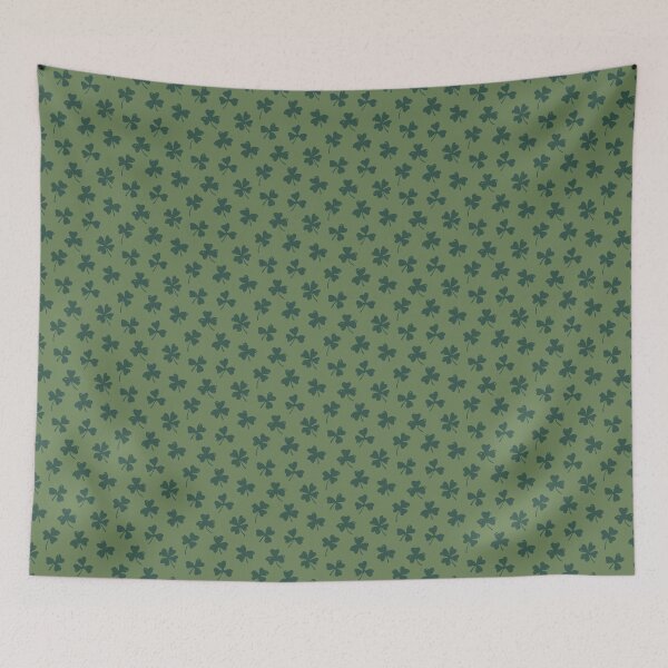 Item preview, Boho Clover Seamless Pattern. Lucky Four Leaf Clover Floral Design. Cute Cottagecore Botanical Print. Dark green clovers designed and sold by SIR13.