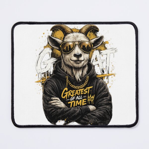Item preview, Cool Goat With Sunglasses Shirt Greatest Of All Time Funny GOAT Streetwear Graphic Tee designed and sold by Wear Sculpt.