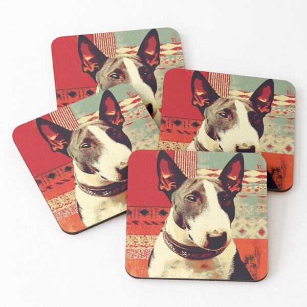 Item preview, Red patterned Bull terrier designed and sold by MendaciousMina.