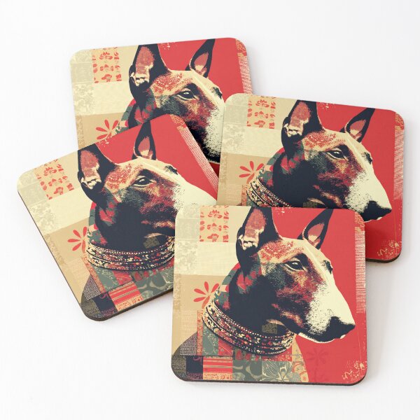 Item preview, Red patterned Bull terrier designed and sold by MendaciousMina.