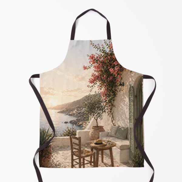 Item preview, Mediterranean Sea Terrace with Pink Bougainvillea designed and sold by Nova Graphix.