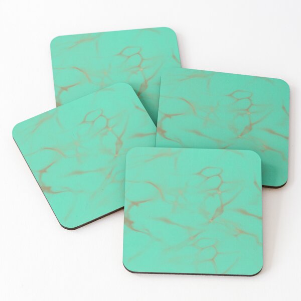 Item preview, Mint Lagoon: Turquoise & Coral Caustics Marble Texture designed and sold by CaramelCo.