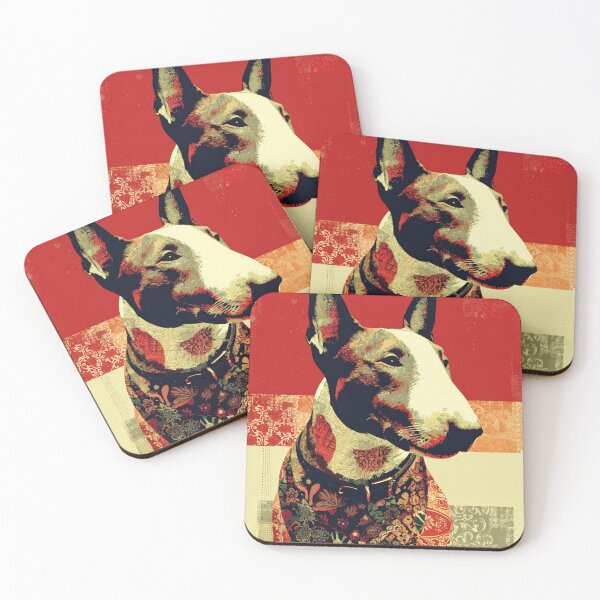 Item preview, Red patterned Bull terrier designed and sold by MendaciousMina.