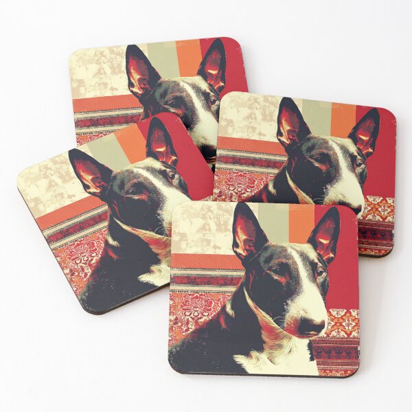 Item preview, Red patterned Bull terrier designed and sold by MendaciousMina.