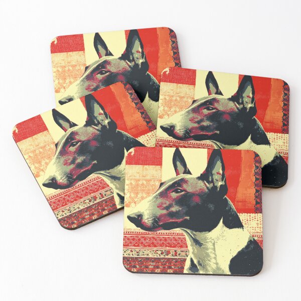 Item preview, Red patterned Bull terrier designed and sold by MendaciousMina.