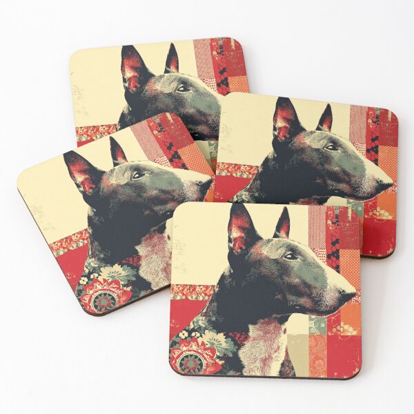 Item preview, Red patterned Bull terrier designed and sold by MendaciousMina.