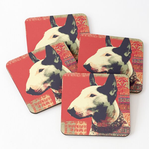 Item preview, Red patterned Bull terrier designed and sold by MendaciousMina.