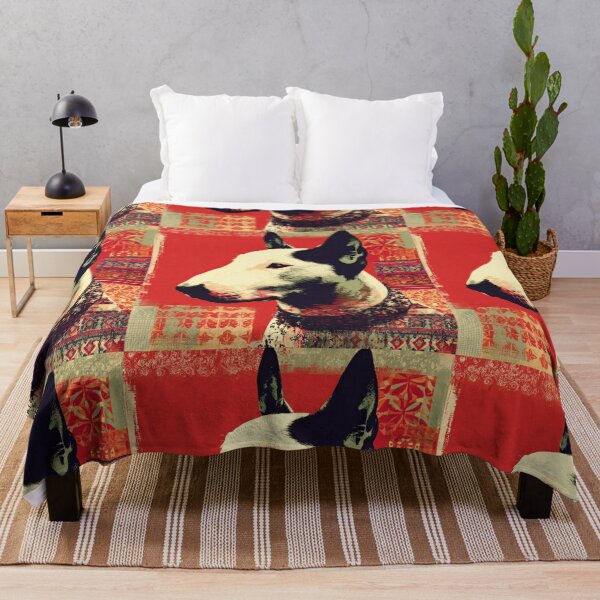 Item preview, Red patterned Bull terrier designed and sold by MendaciousMina.