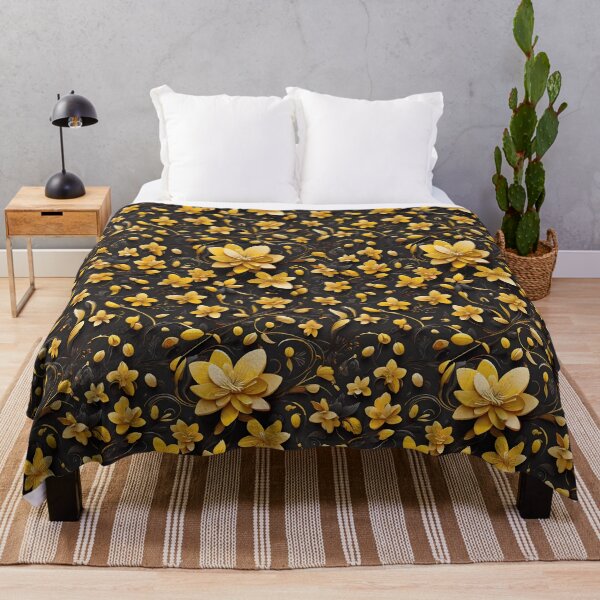 Item preview, Minimal Golden Petal Scatter on Black designed and sold by Apex Designs.