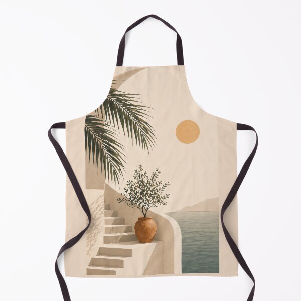 Item preview, Mediterranean Boho Balcony with Arch Sea View designed and sold by Nova Graphix.