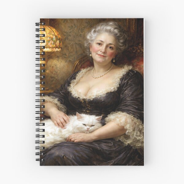 Item preview, Elegant Lady with a White Persian Cat designed and sold by Maria Dryfhout.