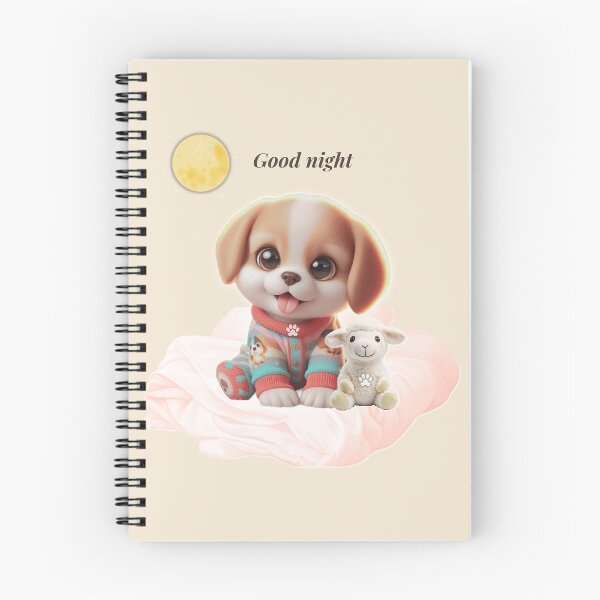 Item preview, Sleepy Puppy with Sheep Plush – Cozy Cute Kawaii Dog Illustration designed and sold by lunadesignsmoon.