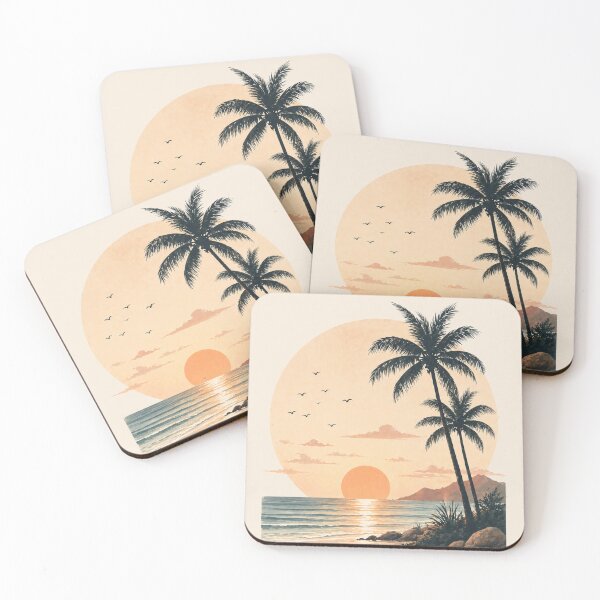 Item preview, Summer Tropical Beach Sunset - Retro Boho Watercolor Palms designed and sold by Nova Graphix.