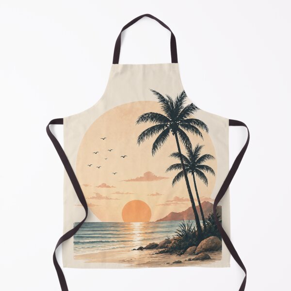 Item preview, Summer Tropical Beach Sunset - Retro Boho Watercolor Palms designed and sold by Nova Graphix.