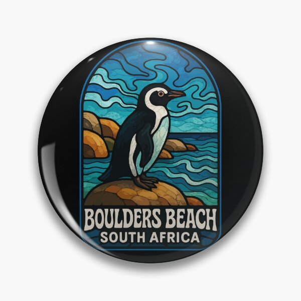 Item preview, Boulders Beach South Africa Stained Glass Travel designed and sold by TomFrontierArt.