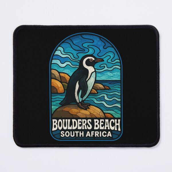 Item preview, Boulders Beach South Africa Stained Glass Travel designed and sold by TomFrontierArt.