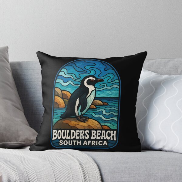 Item preview, Boulders Beach South Africa Stained Glass Travel designed and sold by TomFrontierArt.