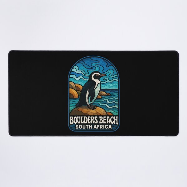 Item preview, Boulders Beach South Africa Stained Glass Travel designed and sold by TomFrontierArt.