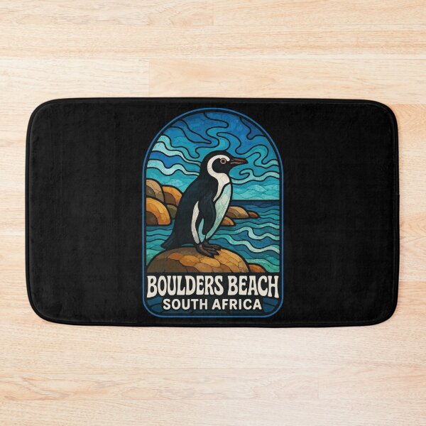 Item preview, Boulders Beach South Africa Stained Glass Travel designed and sold by TomFrontierArt.