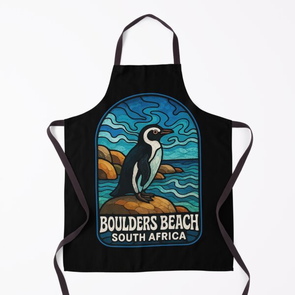 Item preview, Boulders Beach South Africa Stained Glass Travel designed and sold by TomFrontierArt.