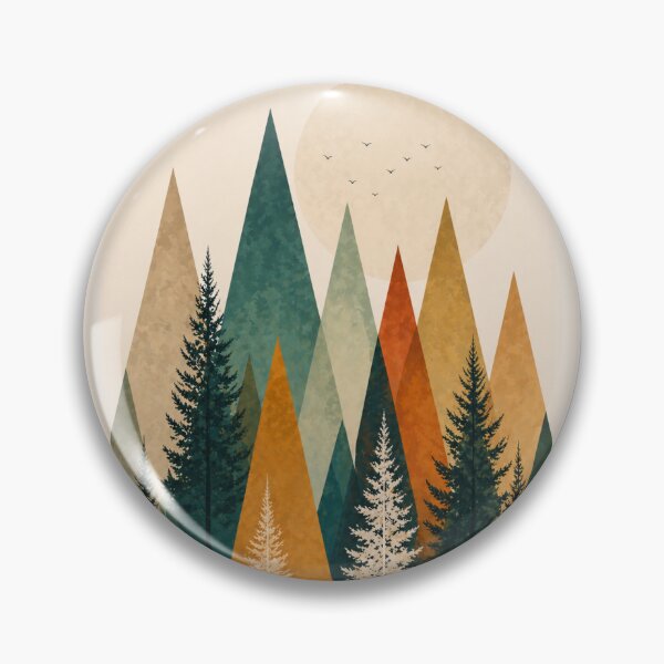 Item preview, Geometric Mountain Forest Boho Abstract Art designed and sold by Nova Graphix.