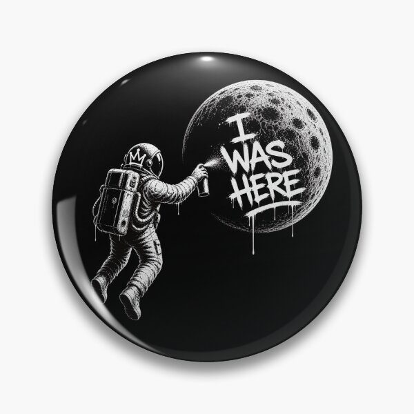 Item preview, Astronaut Graffiti I Was Here Moon designed and sold by Creative_Canvas.