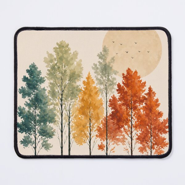Item preview, Watercolor Autumn Forest Boho Art Print designed and sold by Nova Graphix.