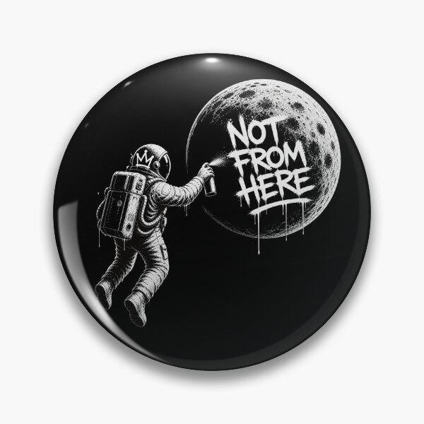 Item preview, Astronaut Graffiti Not From Here Space Street Art designed and sold by Creative_Canvas.
