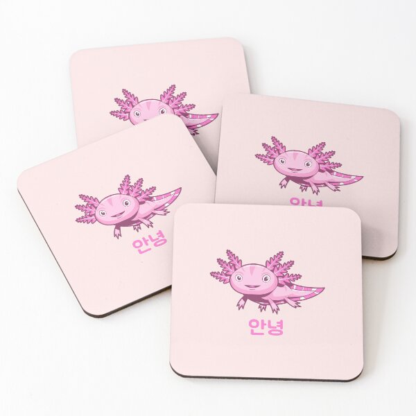 Item preview, Hi Friendly Pink Axolotl Korean designed and sold by DJCartoonDesigns.