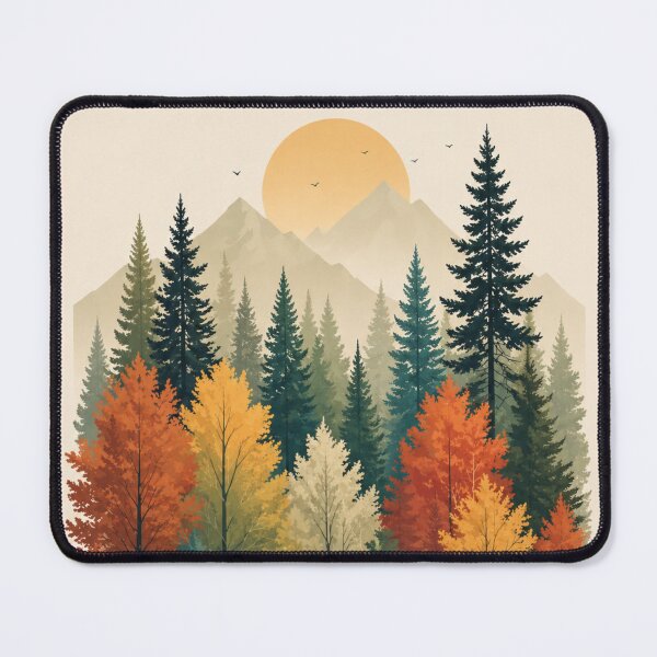 Item preview, Minimalist Boho Mountain Forest Sun Art designed and sold by Nova Graphix.