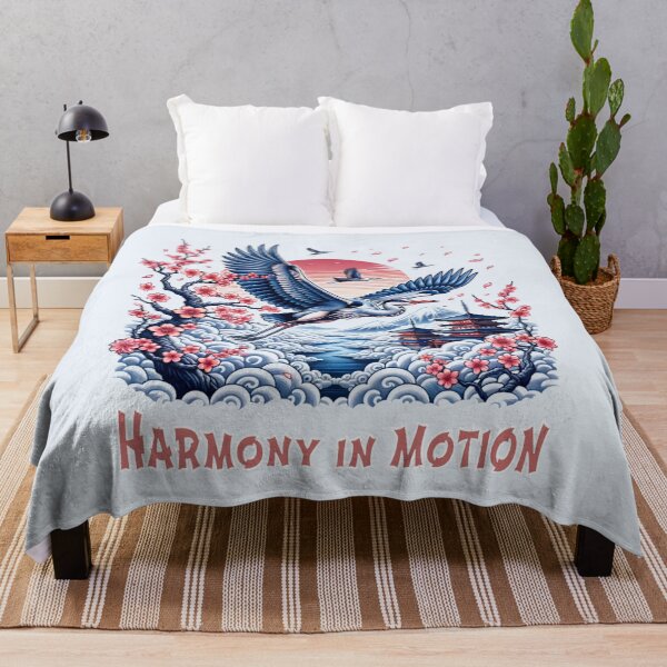 Item preview, Harmony in Motion Japanese Crane Art – Sakura, Pagoda & Mount Fuji Aesthetic Design designed and sold by Sachie's Studio.