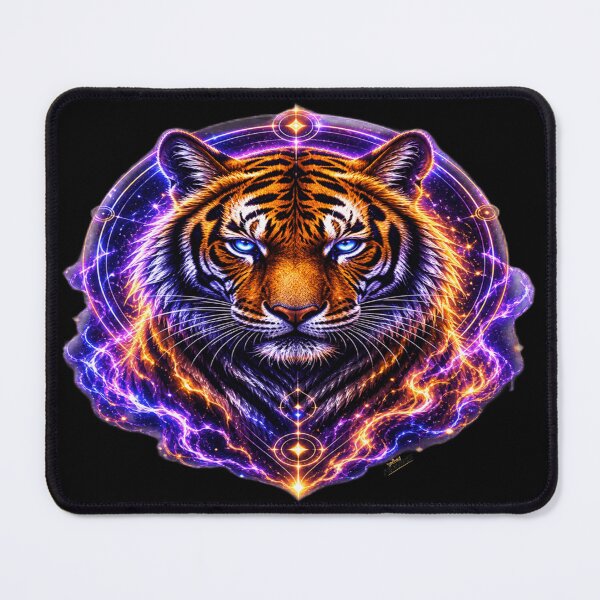 Item preview, Tigre Galattica Elettrica: Spirito Cosmico in Neon Violet designed and sold by KingofHearts25.
