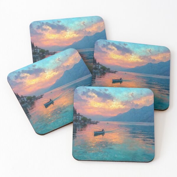 Item preview, Lake Garda Sunset Mountain Reflections Peaceful Italian Lake Scene designed and sold by daila70.