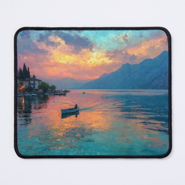 Item preview, Lake Garda Sunset Mountain Reflections Peaceful Italian Lake Scene designed and sold by daila70.