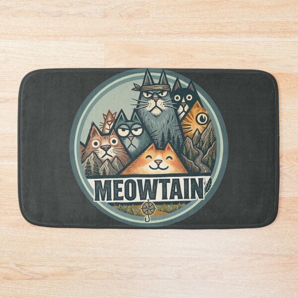 Item preview, MEOWTAIN Adventure: The Great Wave of Cats (Vintage BadgeMEOWTAIN 貓山冒險：群貓之巔 (復古圓徽章設計MEOWTAIN（ミャウンテン）アドベンチャー：猫たちの頂点 (ヴィンテージ風バッジ) designed and sold by MeowdelStudio.