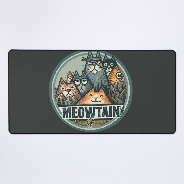 Item preview, MEOWTAIN Adventure: The Great Wave of Cats (Vintage BadgeMEOWTAIN 貓山冒險:群貓之巔 (復古圓徽章設計MEOWTAIN(ミャウンテン)アドベンチャー:猫たちの頂点 (ヴィンテージ風バッジ) designed and sold by MeowdelStudio.