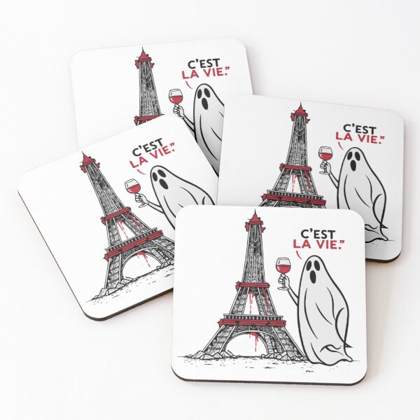 Item preview, Paris is Dead - Ghost with Wine Dark Humor Art designed and sold by Edszart.