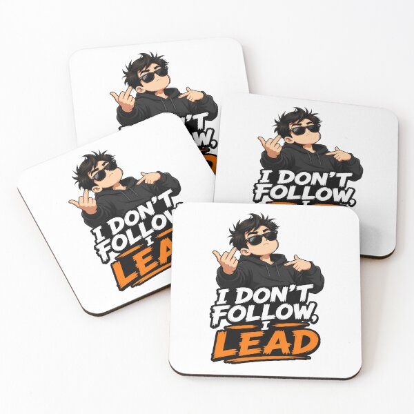 Item preview, I Don't Follow I Lead - Cool Anime Boy Streetwear designed and sold by Threadnovax.