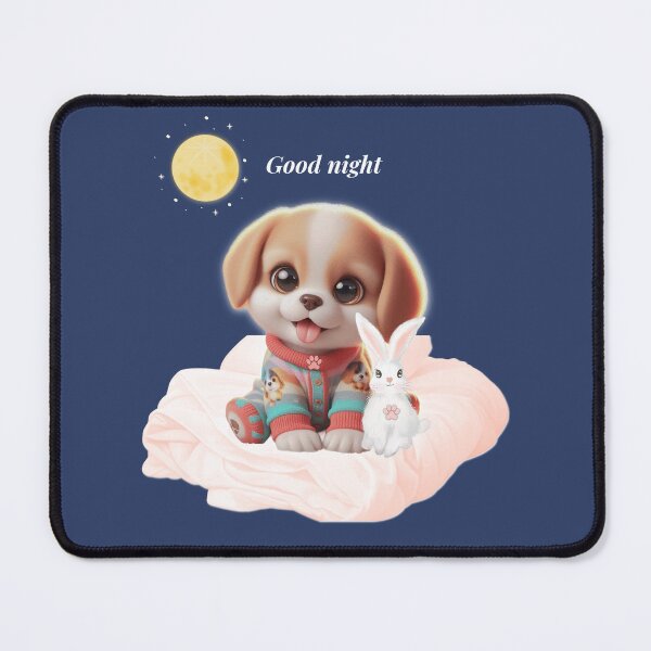 Item preview, Sleepy Puppy with Bunny Plush – Cozy Cute Kawaii Dog Illustration designed and sold by lunadesignsmoon.