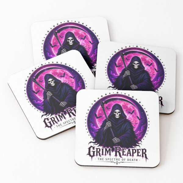 Item preview, Grim Reaper Gothic T-Shirt – Neon Purple Skull Moon Death Art for Halloween Fans, Dark Aesthetic Lovers & Spooky Gift Buyers designed and sold by GemBob Creations.
