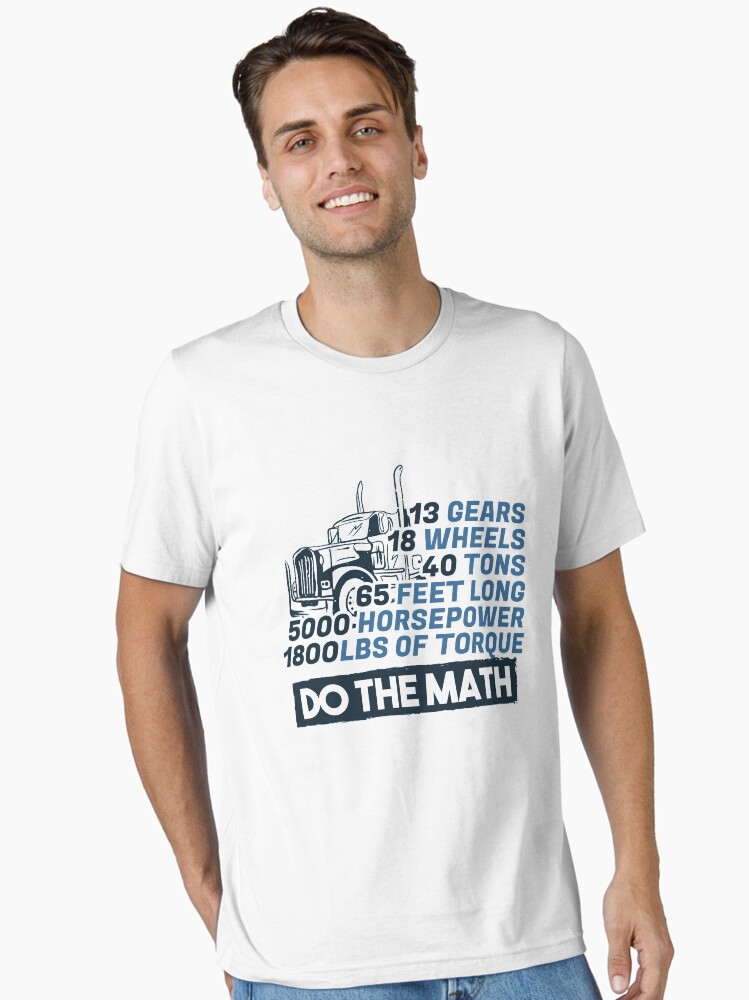 Thumbnail 1 von 7, Essential T-Shirt, Truck Facts Gears Wheels Tons Horsepower - Funny Trucker Gift designt und verkauft von yeoys.