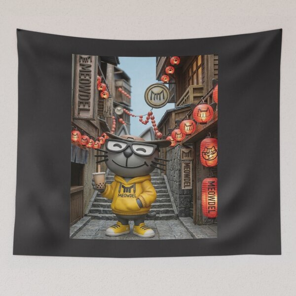 Item preview, MEOWDEL in Jiufen: Spirited Tea & Old Street Trails - 九份老街探險 (九份の古い町並み) designed and sold by MeowdelStudio.
